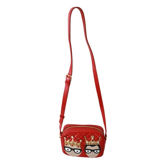 Dolce & Gabbana Red King Shoulder Cross Body Leather Quilted GLAM Bag - Picture 2 of 5